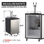 Dual-Tap Stainless Steel Beer Kegerator, 170L With Drip Tray