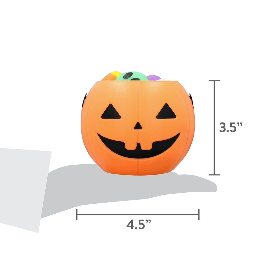 Squishy Party Favors in Jack-o'-Lantern Treat Pail, Multicolor, 18 Count, Halloween by Way To Celebrate