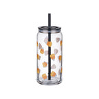 Way to Celebrate Halloween Candy Corn Glass Can Sipper Tumblers, 20 oz, 2-Pack