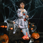 Kids Clown Costume Halloween, Classic Movies Character Fancy Dress Suit for Boys Girls Carnival Party 3-10 Years