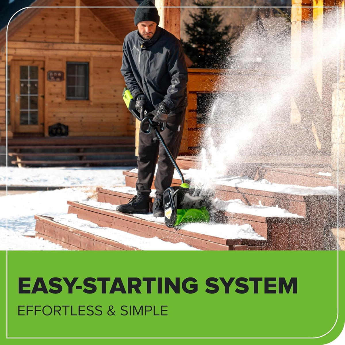 Greenworks 80V 12 inch Brushless Cordless Snow Shovel With 2.0Ah Battery And Charger