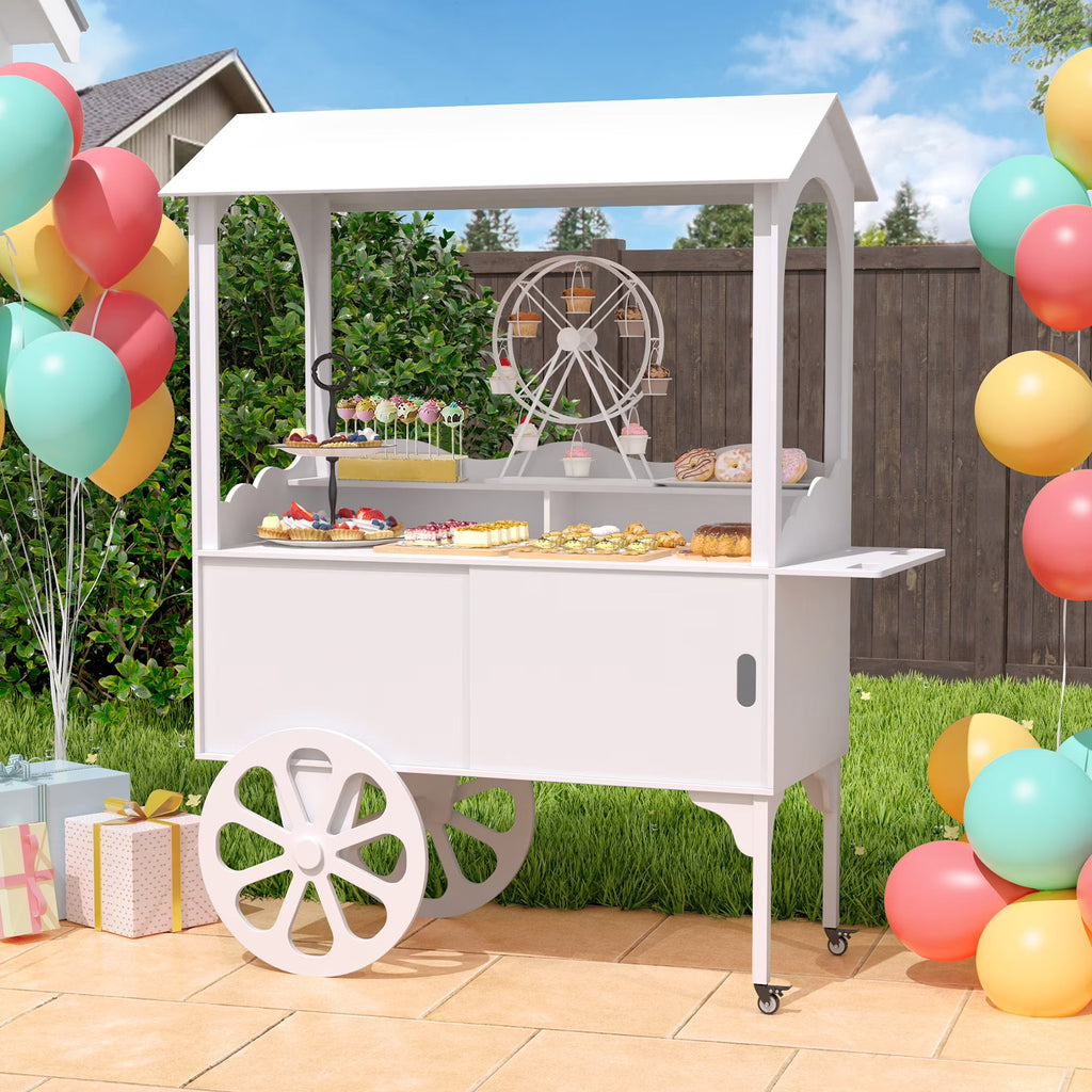GDLF Candy Cart With Wheels And Storage Cabinet - 68.5 in