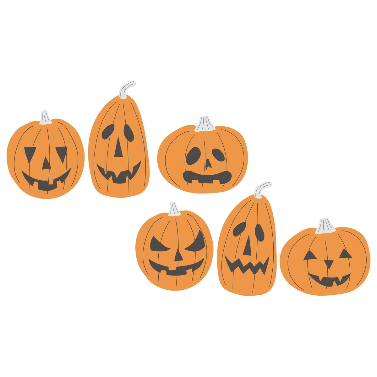 Pumpkin Cutouts, Orange and Black, 12 Pieces, Halloween by Way To Celebrate