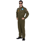 Joyfy Flight Pilot Costume for Adults Pilots Uniform Costume Movie Icon Green Jumpsuit for Men Halloween Party Fancy Dress up Cosplay
