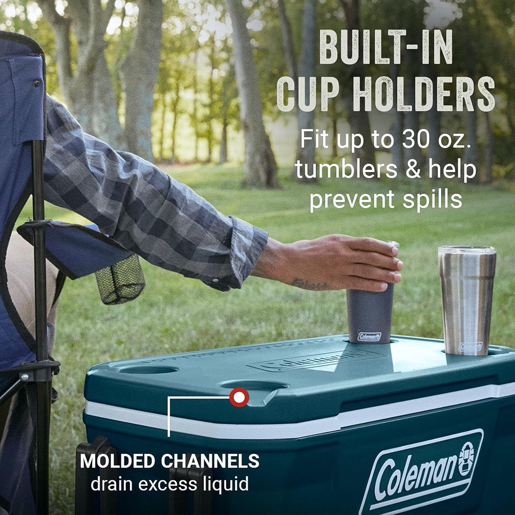 Coleman Classic Series Insulated Wheeled Cooler, 100-Quart, Rock Grey - Wheeled