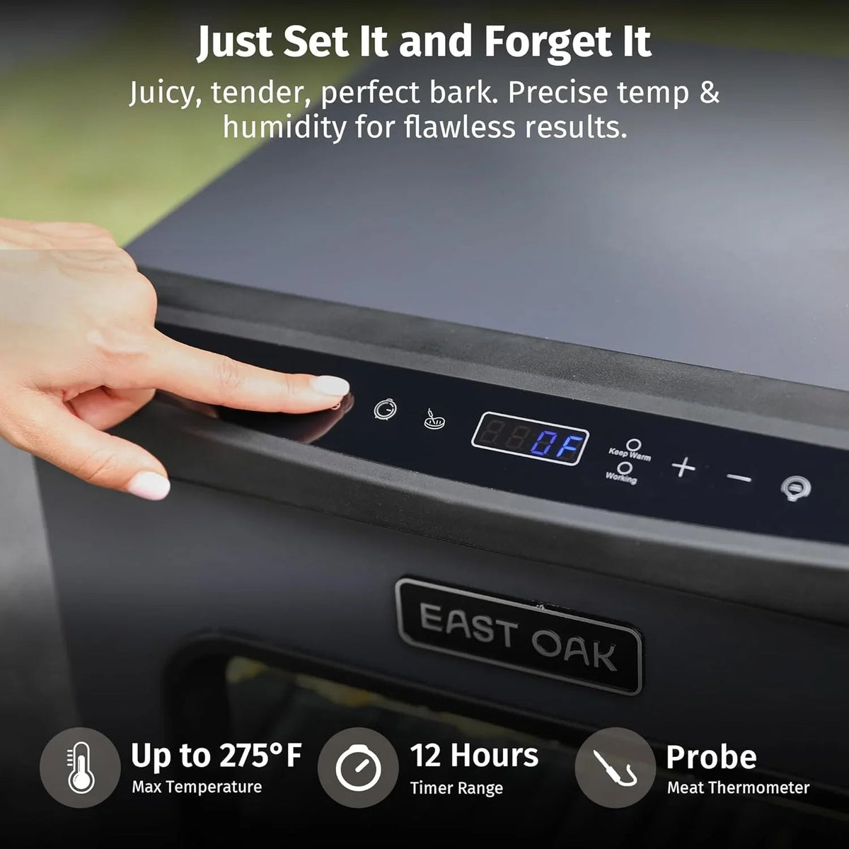 EAST OAK 30 in Outdoor Electric Smoker With Built-In Meat Probe