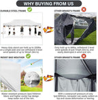 COBIZI Pop-Up Canopy 10 x 20 ft, White, 6 Sidewalls