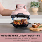 Ninja Crispi 4-in-1 Portable Glass Air Fryer Cooking System, 1500W, 4 QT And 6-Cup Containers