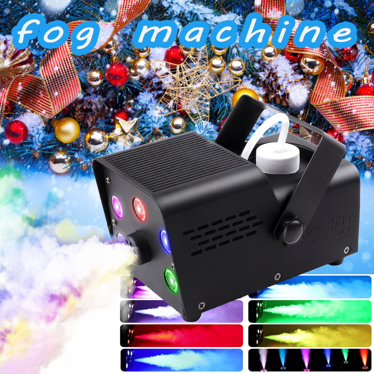 Fog Machine Smoke 550W 5 three-in-one RGB Light Beads Smoke Machine with Remote Control for Party Stage