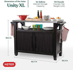 Keter Outdoor Rolling Prep And Bar Cart, Resin - Dark Brown