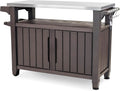 Keter Outdoor Rolling Prep And Bar Cart, Resin - Dark Brown