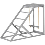 PawHut Chicken Activity Play Center With Swing, Perches And Platform, Pastel Gray - D51-350V00GY