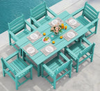SERWALL 7-Piece HDPE Patio Dining Set, Aruba, 66.9in D x 32.2in W x 29.1in H