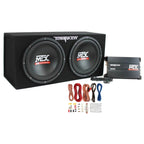 MTX 12in 1200 Watt Dual Car Subwoofer Package With Amplifier And Installation Kit - TNP212D2