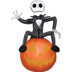 Gemmy Airblown Inflatable Nightmare Before Christmas Jack on Pumpkin Disney, 3.5 ft Tall, Multicolored
