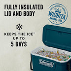 Coleman Classic Series Insulated Wheeled Cooler, 100-Quart, Rock Grey - Wheeled