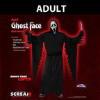 Scream Aged Ghost Face Halloween Costume for Adults, 3-Piece, Men's Size M-XL (32-42), by Fun World