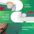 Costway Folding Mahjong Table With Cup Holders, Felt Mat And Carrying Handle - 35in x 35in x 29in
