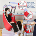 EZ Assistive Patient Lift Sling With Divided Leg, Red, Large, 500 lb Capacity