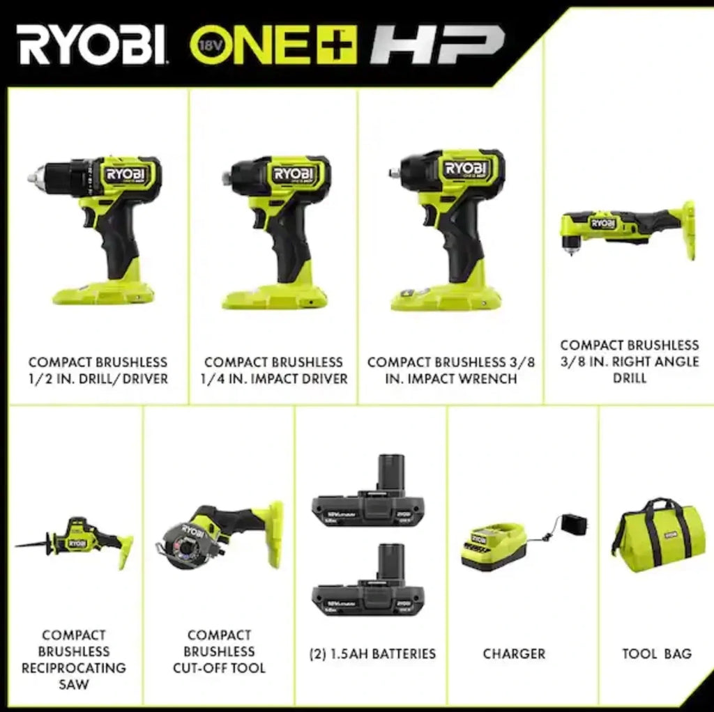 RYOBI 18V ONE+ HP Compact Brushless 6-Tool Combo Kit