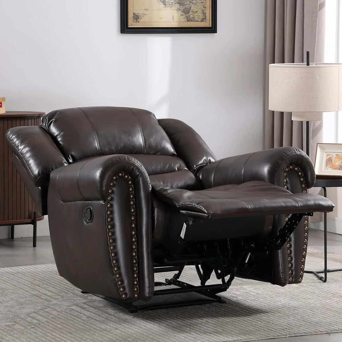 CANMOV Manual Recliner Chair, Nut Brown