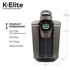 Keurig Single Serve K-Cup Pod Coffee Maker With Iced Coffee Capability, Brushed Slate - K-Elite