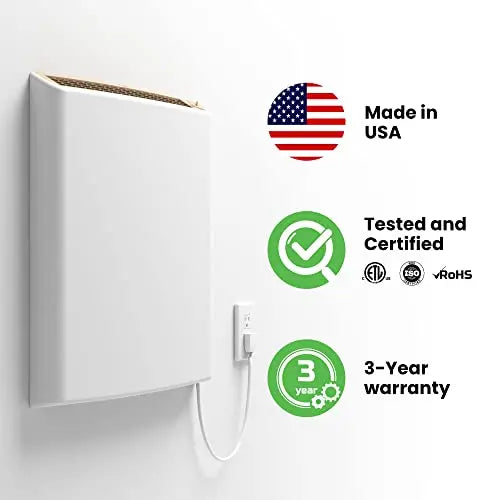 Envi Plug-In Electric Panel Wall Heater, Luxury White, 500 Watts, 2.25in D x 19.25in W x 22.28in H - LE5012P