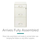 Space Solutions 3 Drawer Letter Width Vertical File Cabinet With Pencil Drawer, White