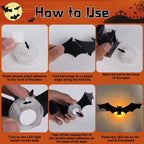 DUHKP 36 Pack Light Up Bats Halloween Decorations, Orange | 3D Stereoscopic Design, Removable Bat Wall Stickers, for Indoor Outdoor Windows & Home Parties