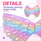 Unicorn Costume for Girls, Tutu Skirt Wings Unicorn Headband Princess Outfit for Birthday Halloween Christmas Cosplay Dress Up