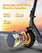 Roinside Electric Scooter, 8.5 in Solid Tires, 350W Motor, Up To 19 MPH, 21-23 Miles - UP12 Plus