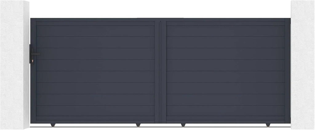 Casanoov Aluminium Folding Driveway Gate 4m x 160cm Grey - KIT-000024