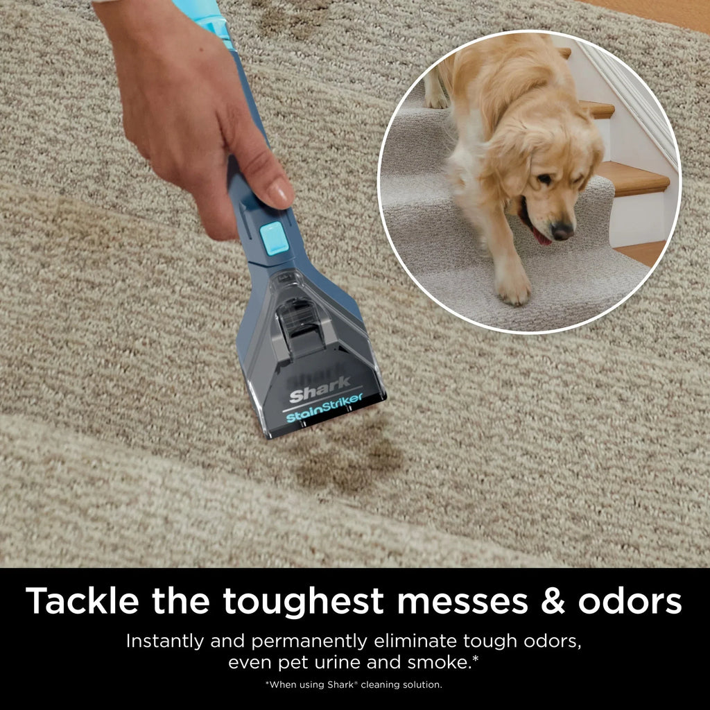 Shark StainStriker Portable Carpet And Upholstery Cleaner With 2 Tools, 6oz And 12oz Formulas - PX200 Navy/White