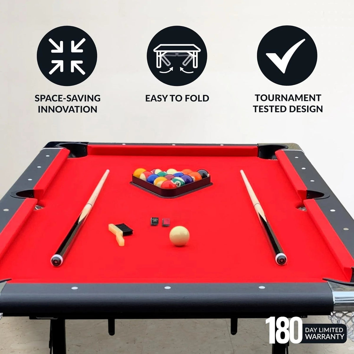 Hathaway Fairmont 6 Ft Portable Pool Table, Blue - BG2574