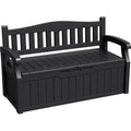 Greesum Outdoor Resin Storage Bench, 80 Gallon, Black