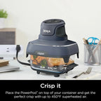 Ninja Crispi 4-in-1 Portable Glass Air Fryer Cooking System, 1500W, 4 QT And 6-Cup Containers