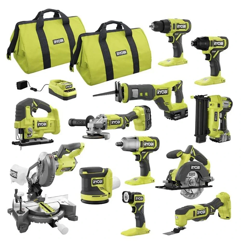 RYOBI 18V ONE+ 12-Tool Combo Kit - (2) 4Ah and 1.5Ah Batteries
