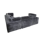 6-Piece Corduroy Upholstered L-Shaped Modular Sectional Sofa