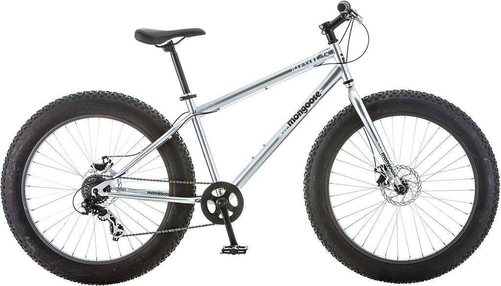 Mongoose Malus Adult Fat Tire Mountain Bike, 26-Inch Wheels, 4-Inch Tires, 7-Speed - R5714C