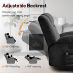 Korser Swivel Rocker Recliner Chair With Massage, Heating, USB Charging And Storage