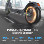 Roinside Electric Scooter, 8.5 in Solid Tires, 350W Motor, Up To 19 MPH, 21-23 Miles - UP12 Plus