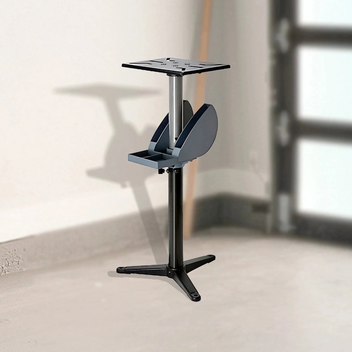 Master Mechanic Adjustable Cast Iron Grinder Pedestal With Tool Holder - 25.25 x 22.25 x 4.87 inches
