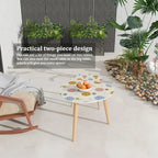 JYHOME Small Nesting Coffee Table - Hot Air Balloons Sky Triangle Pattern