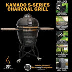 Vision Grills Kamado S-Series 22in Ceramic Charcoal Grill - Black