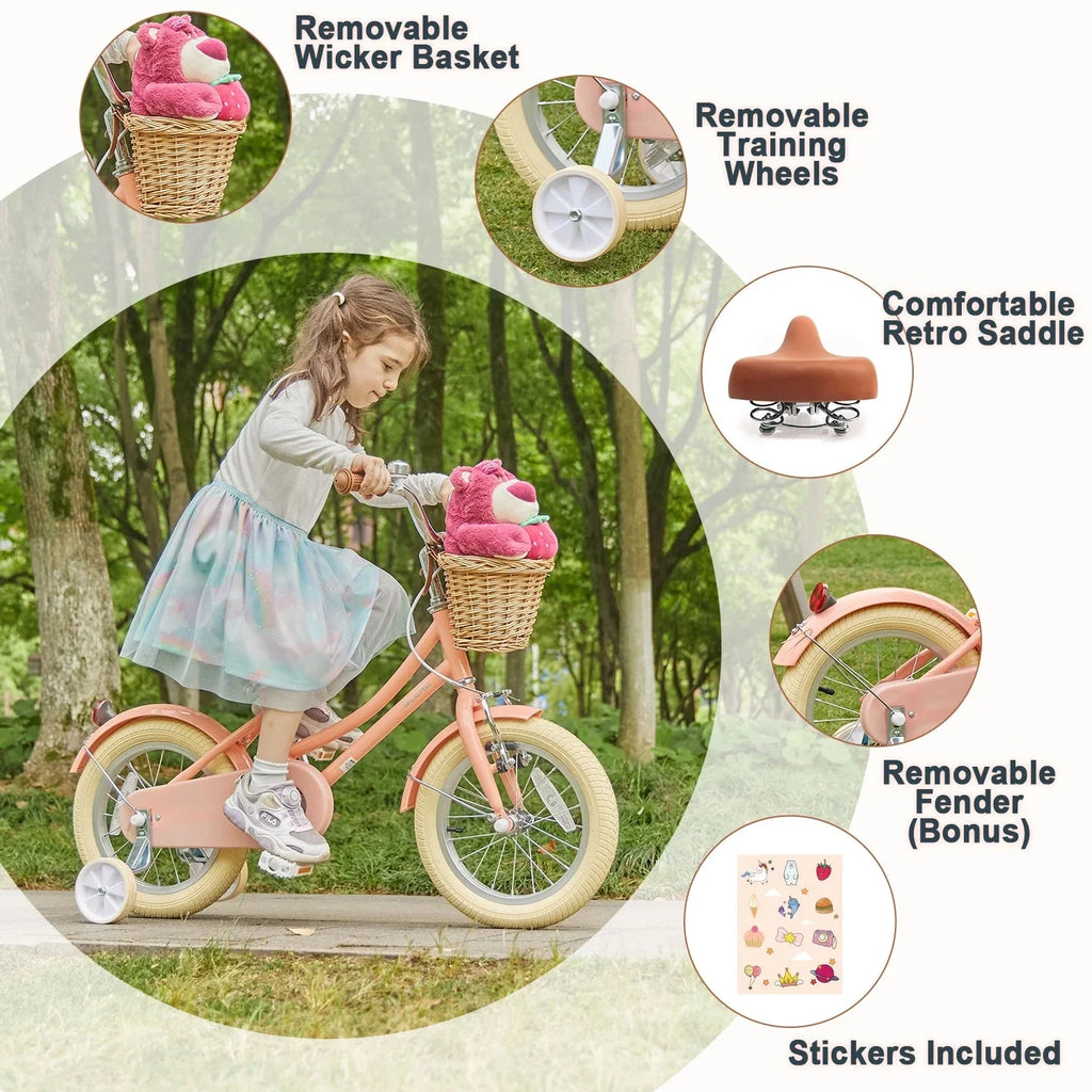 Glerc Girls' Kids' Bike, 12 inch, Pink, Ages 2-4 Years - Little Molly