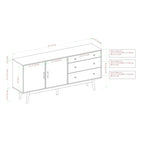 Manor Park 3-Drawer 2-Door Acorn Sideboard - Vincent