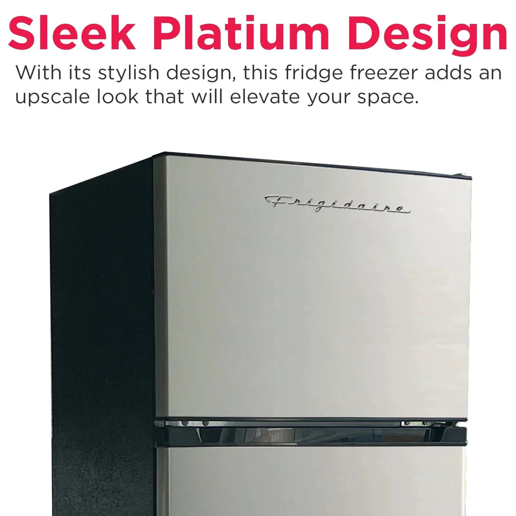 Frigidaire 21 in 7.5 Cu. Ft. Retro Top-Freezer Refrigerator, Standard Door Style, Stainless Look