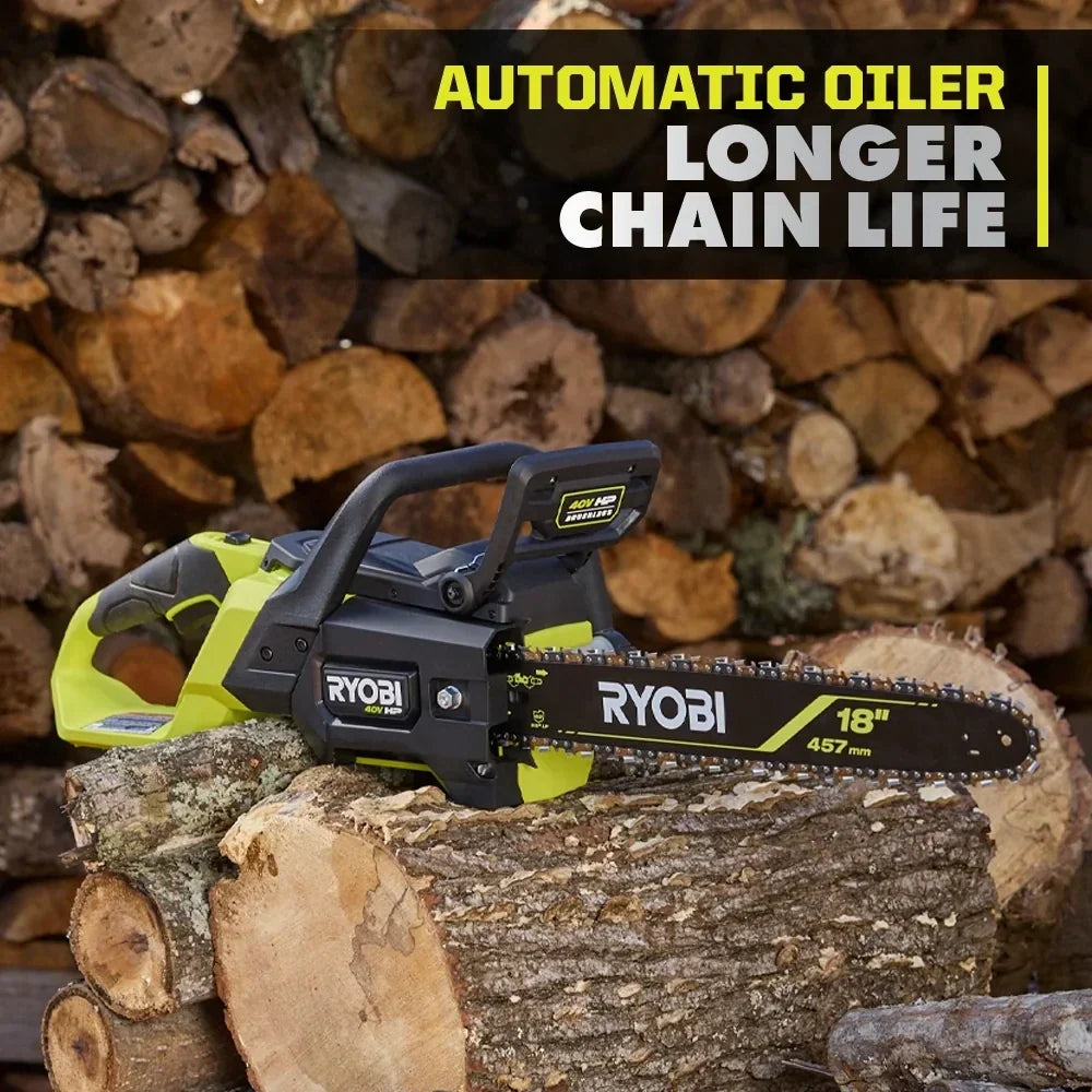 RYOBI 40V HP Brushless 18" Chainsaw Kit - Over 90 Cuts per Charge
