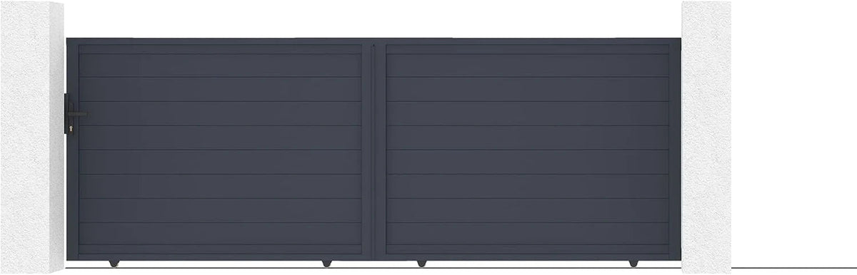 Casanoov Aluminium Folding Driveway Gate 4m x 160cm Grey - KIT-000024