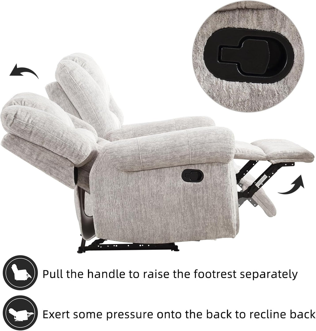 CANMOV Manual Recliner Chair, Nut Brown